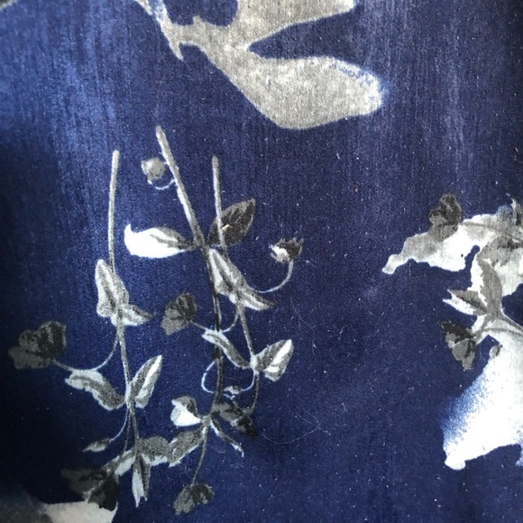 Flowy Navy Blue Floral Dress - Picture 6 of 6